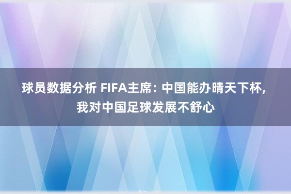 球员数据分析 FIFA主席: 中国能办晴天下杯, 我对中国足球发展不舒心