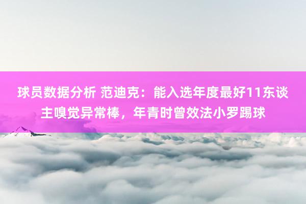 球员数据分析 范迪克：能入选年度最好11东谈主嗅觉异常棒，年青时曾效法小罗踢球