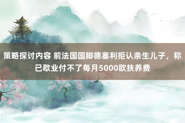 策略探讨内容 前法国国脚德塞利拒认亲生儿子，称已歇业付不了每月5000欧扶养费