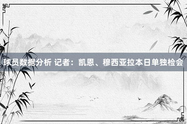 球员数据分析 记者：凯恩、穆西亚拉本日单独检会