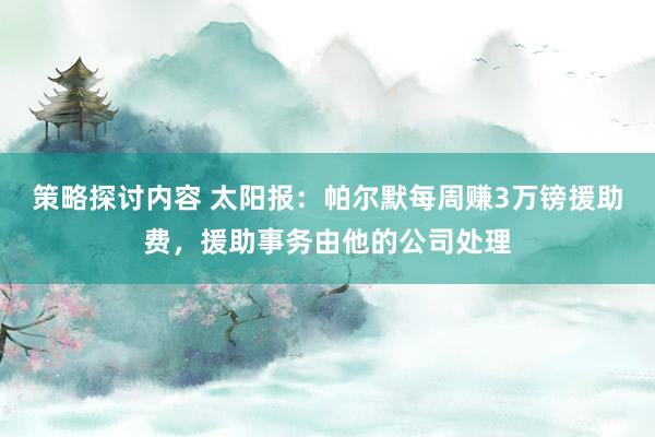 策略探讨内容 太阳报：帕尔默每周赚3万镑援助费，援助事务由他的公司处理