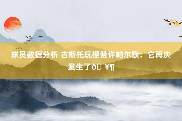 球员数据分析 古斯托玩梗赞许帕尔默：它再次发生了🥶