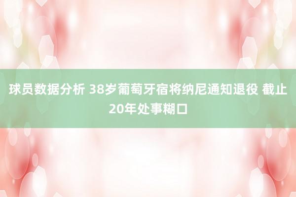 球员数据分析 38岁葡萄牙宿将纳尼通知退役 截止20年处事糊口